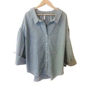 Zara Trafaluc  Collection Stripe Button Down Shirt Size Small